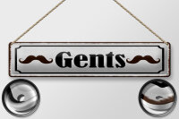 Blechschild Hinweis 46x10 cm Gents Schnurrbart Herren...