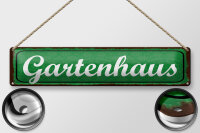 Blechschild Hinweis 46x10 cm Gartenhaus grünes Schild