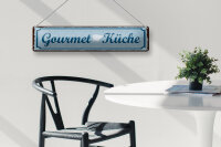 Blechschild Hinweis 46x10 cm Gourmet Küche Kochmütze Deko Schild