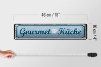Blechschild Hinweis 46x10 cm Gourmet Küche Kochmütze Deko Schild