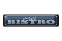 Blechschild Hinweis 46x10 cm Café Bistro blaues...