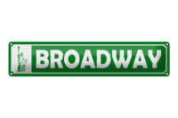 Blechschild Hinweis 46x10 cm Broadway Freiheitsstatue...
