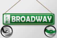Blechschild Hinweis 46x10 cm Broadway Freiheitsstatue...