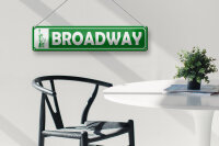 Blechschild Hinweis 46x10 cm Broadway Freiheitsstatue Deko Schild