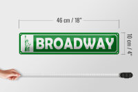 Blechschild Hinweis 46x10 cm Broadway Freiheitsstatue Deko Schild