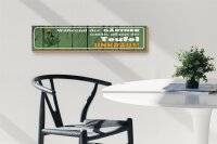 Holzschild Spruch 46x10cm während Gärtner schläft pflanzt Teufel Unkraut