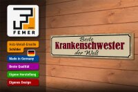 Holzschild Spruch 46x10cm beste Krankenschwester der Welt Dekoration
