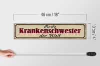 Holzschild Spruch 46x10cm beste Krankenschwester der Welt Dekoration