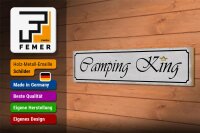 Holzschild Hinweis 46x10cm Camping King