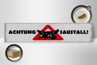 Holzschild Hinweis 46x10 cm Achtung Saustall Schild