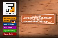 Holzschild Spruch 46x10cm es heißt mindestens haltbar und Dekoration