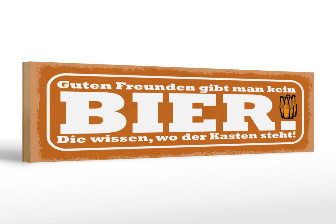 Retro Blechschild „Guten Freunden Gibt Man Ein Bier“ – 28x12 Cm, Metall, Mit Aufhängebohrungen