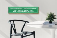 Holzschild Spruch 46x10cm Zuspätkommen Art Zuverlässigkeit Dekoration