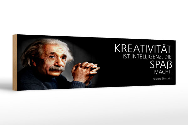 Holzschild Einstein Zitat 46x10 cm Kreativität ist Intelligenz Schild