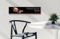 Holzschild Einstein Zitat 46x10 cm Kreativität ist Intelligenz Schild