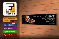 Holzschild Einstein Zitat 46x10 cm Kurzsichtige versteht nur deutliche Zeichen
