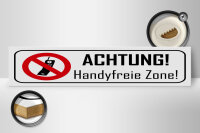 Holzschild Hinweis 46x10 cm Achtung Handyfreie Zone Schild