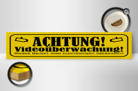 Holzschild Hinweis 46x10 cm Achtung Videoüberwacht...