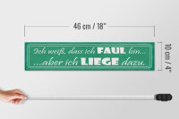 Holzschild Spruch 46x10cm ich weiß, dass ich faul bin... aber ich liege dazu