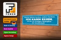 Holzschild Spruch 46x10cm manche kochen andere backen. Ich kann Essen