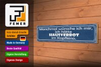 Holzschild Spruch 46x10cm Wünsche Hausverbot im Kopfkino Dekoration