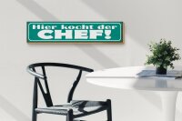 Holzschild Spruch 46x10cm hier kocht der Chef Dekoration