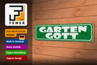 Holzschild Spruch 46x10cm Garten Gott Geschenk Dekoration