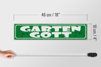 Holzschild Spruch 46x10cm Garten Gott Geschenk Dekoration
