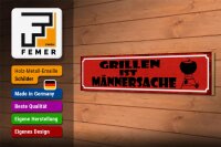 Holzschild Spruch 46x10cm Grillen ist Männersache Dekoration