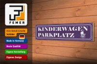 Holzschild Hinweis 46x10cm Kinderwagen Parkplatz Dekoration