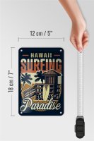 Blechschild Hawaii 12x18cm Surfing Paradise