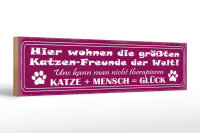 Holzschild Spruch 46x10cm Hier wohnen größten...