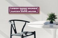 Holzschild Spruch 46x10cm Leben ohne Hunde tanzen ohne Musik