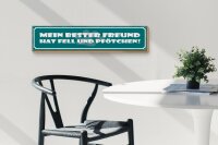 Holzschild Spruch 46x10cm Bester Freund hat Fell und Pfötchen