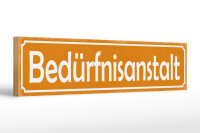 Holzschild Hinweis 46x10cm Bedürfnisanstalt WC Toiletten Dekoration