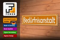 Holzschild Hinweis 46x10cm Bedürfnisanstalt WC Toiletten Dekoration