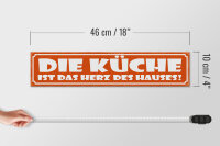 Holzschild Spruch 46x10cm Küche ist das Herz des Hauses Dekoration