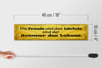 Holzschild Spruch 46x10cm Freude Lächeln Sommer des Lebens