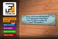 Holzschild Spruch 46x10cm Mehr Sternenhimmel Sommernächte