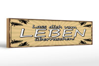 Holzschild Spruch 46x10cm Lass dich vom Leben überraschen