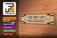 Holzschild Spruch 46x10cm Lass dich vom Leben überraschen