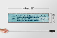 Holzschild Spruch 46x10cm Gott Männer Frauen schuf Himmel