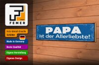 Holzschild Spruch 46x10cm Papa ist der Allerliebste Dekoration