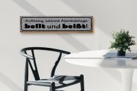 Holzschild Hinweis 46x10cm Achtung Alarmanlage bellt beißt Dekoration