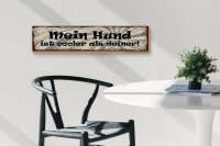 Holzschild Spruch 46x10cm Mein Hund ist cooler als deiner Dekoration