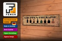 Holzschild Spruch 46x10cm Bier Gruppen Therapie hier wird