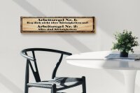 Holzschild Spruch 46x10cm Arbeitsregel Nr.1 reg dich nicht Dekoration