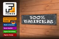 Holzschild Hinweis 46x10cm 100% Trinker Dekoration