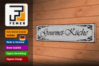 Holzschild Hinweis 46x10cm Gourmet - Küche Feinschmecker Dekoration