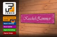 Holzschild Hinweis 46x10cm Kuschel-Zimmer Geschenk Dekoration